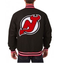 New Jersey Devils Varsity Black Wool Jacket
